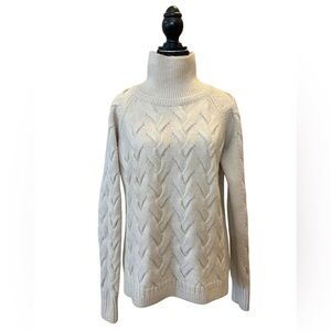 Duffy Merino Mohair Alpaca Cable Knit Turtleneck Size M EUC minimalist sporty